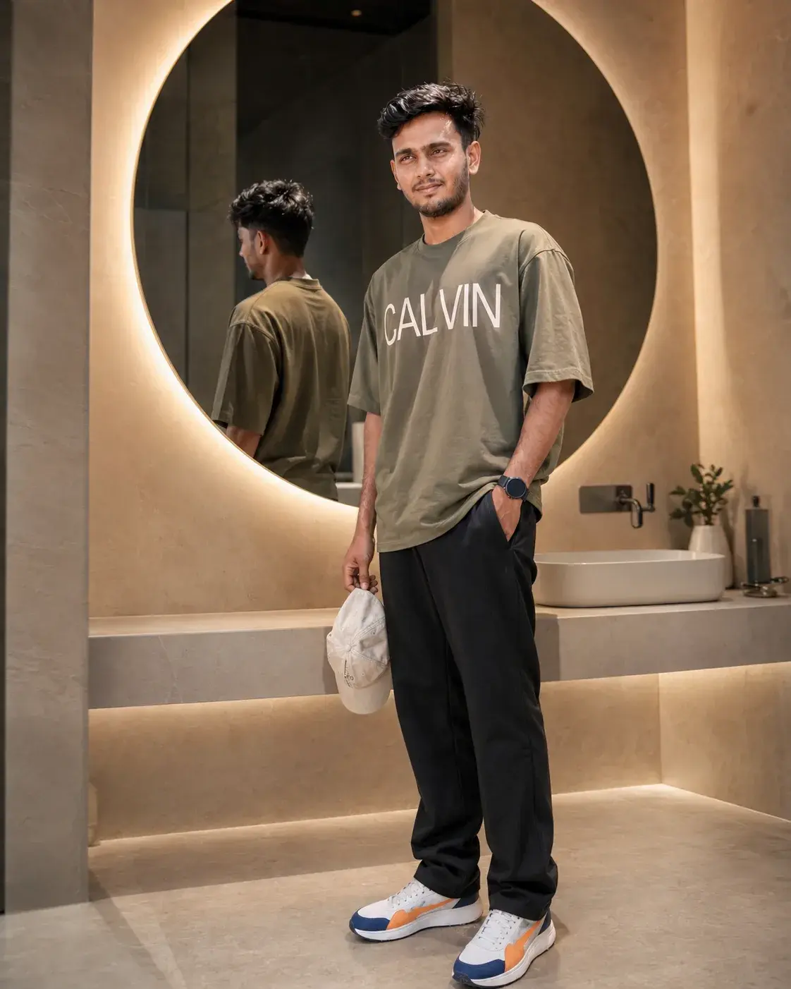 Modern Mirror Streetwear Portrait