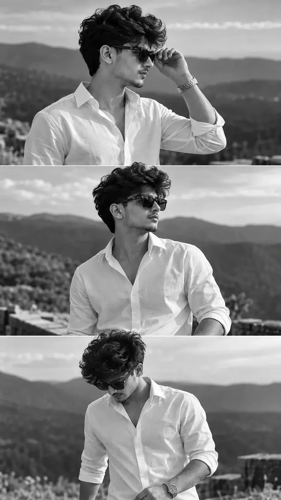 Monochrome Mood: A Three-Panel Story