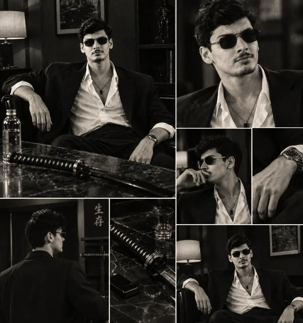 Monochrome Noir Boss Collage