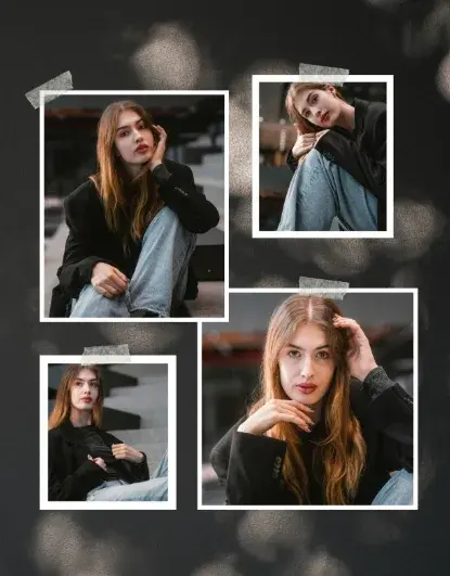 Moody Aesthetic Photo Collage – Vintage Editorial Portrait