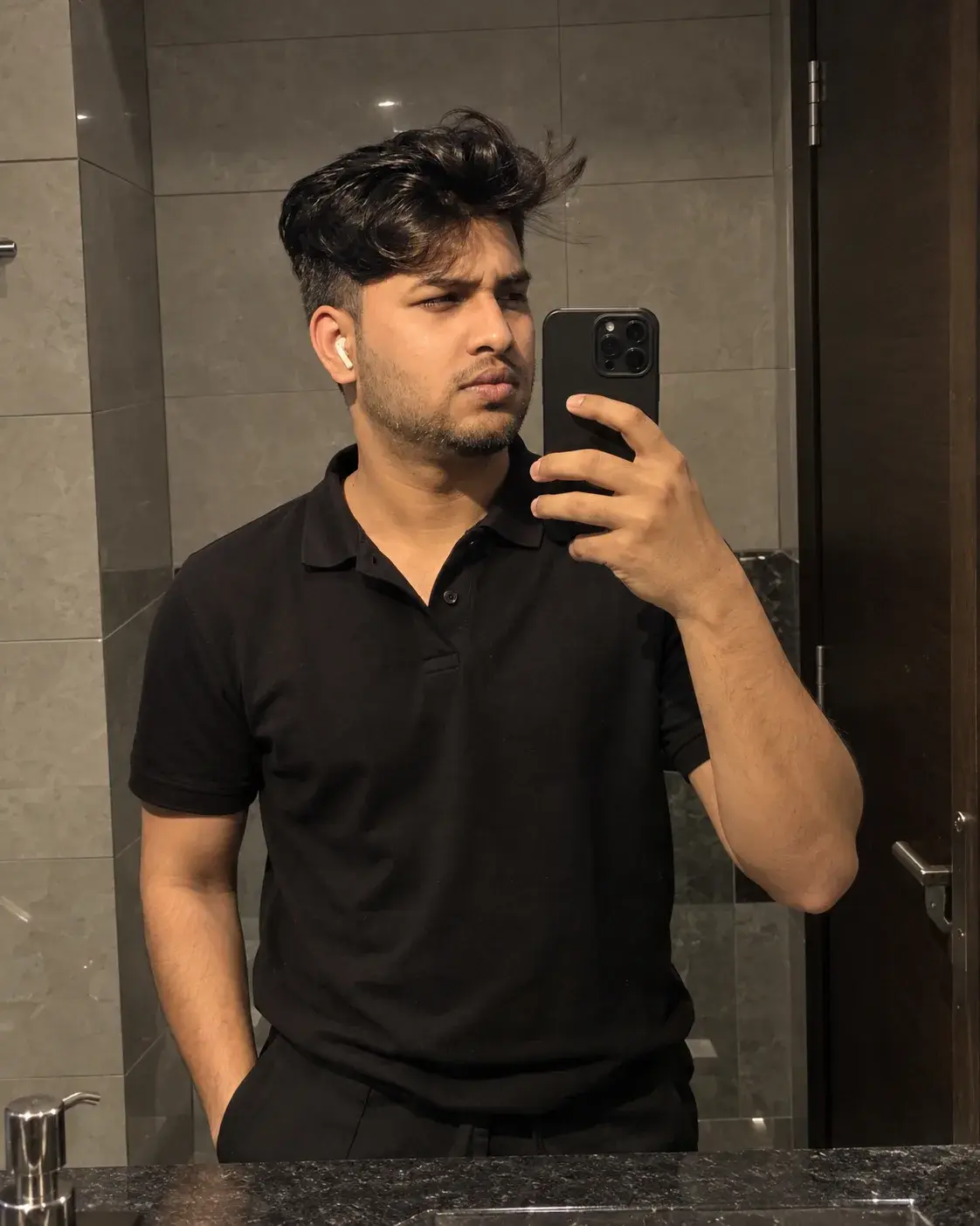 Moody Bathroom Mirror Selfie Portrait