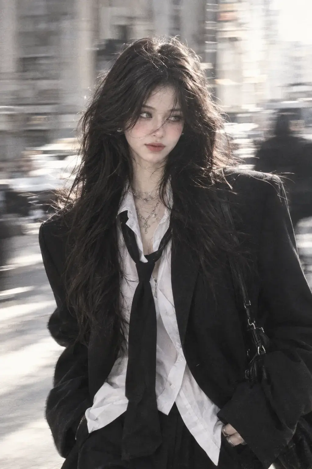 🖤 Moody Black & White Street Fashion | Vintage Editorial ✨