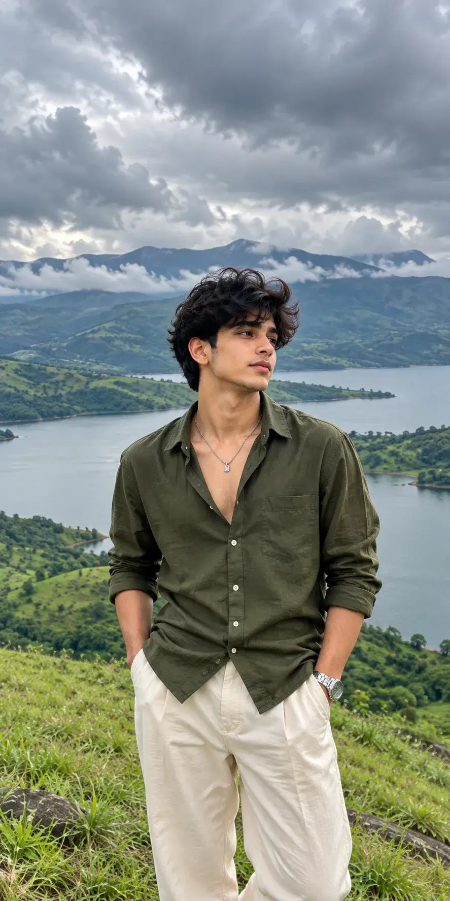 Moody Mountain Boy Portrait 🌿 | AI Photo Prompt 2026 | Aesthetic Travel Photography