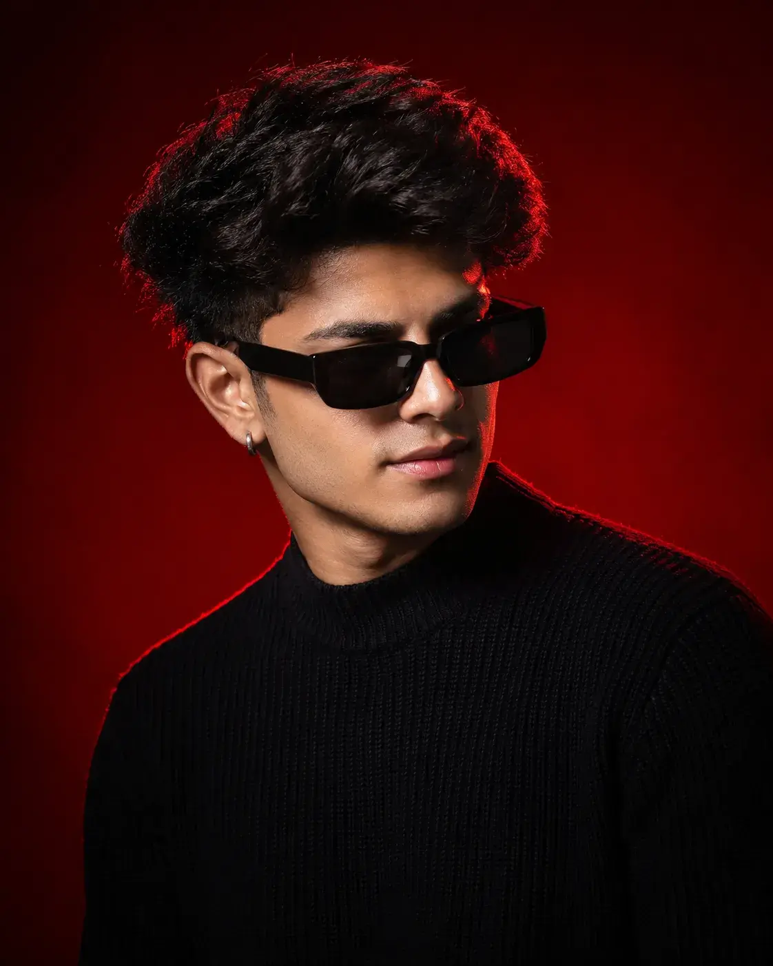 Moody Red Portrait With Intense Styling