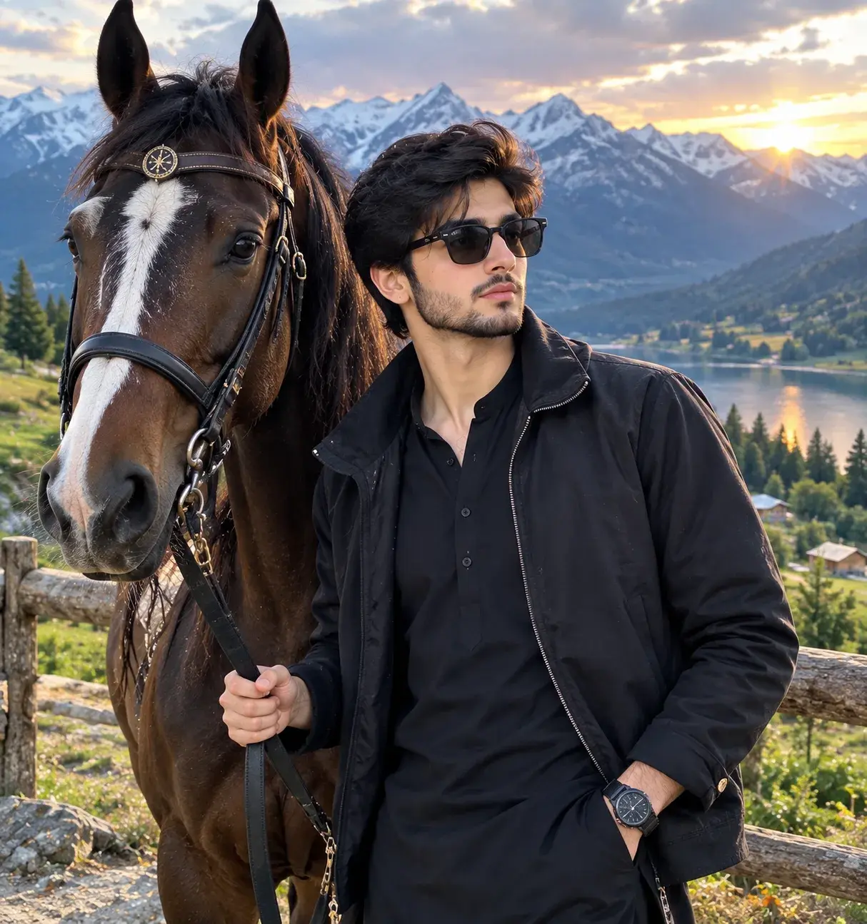 Mountain Rider — Golden Hour Horse Portrait