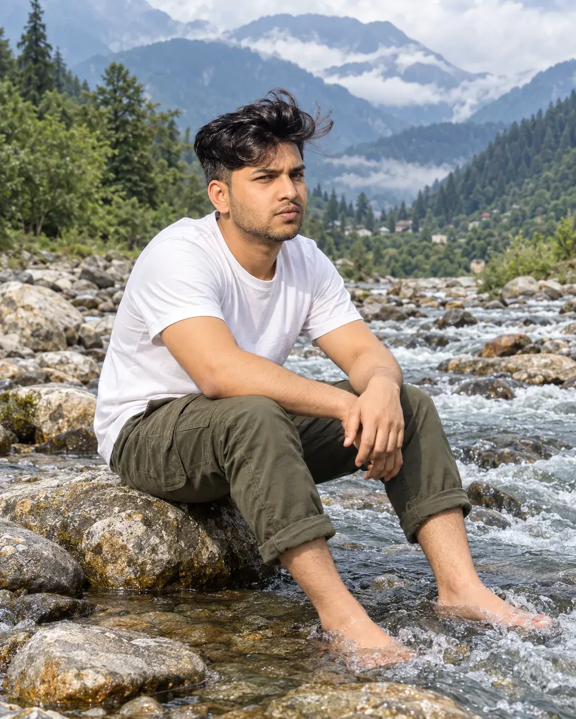 Mountain River Adventure Portrait