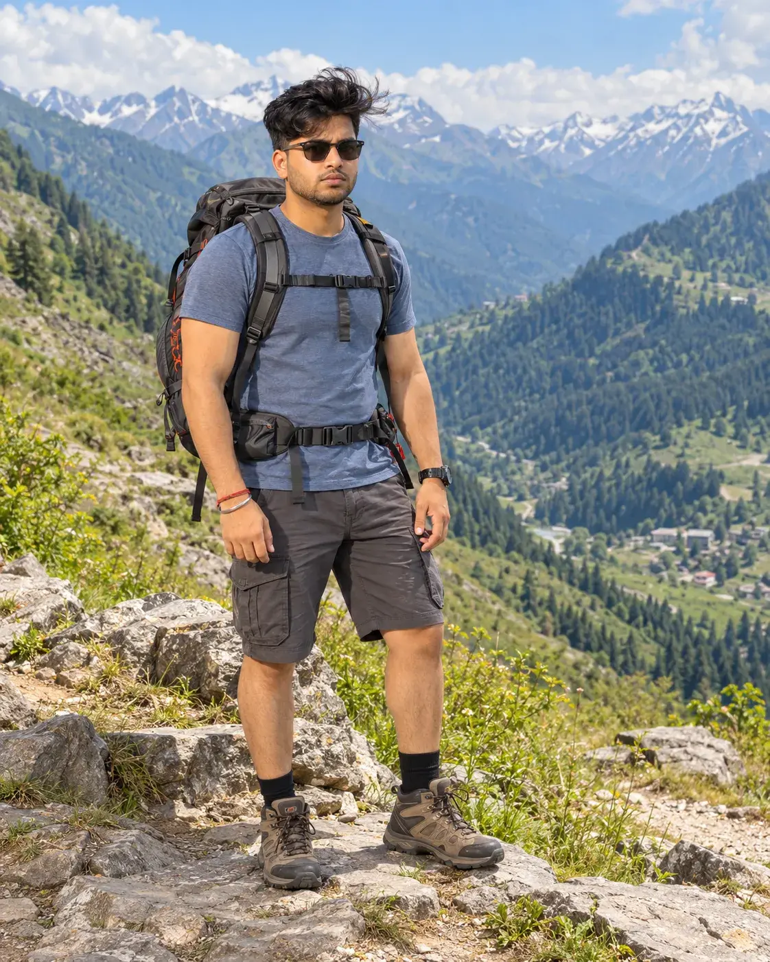Mountain Trekking Adventure Portrait