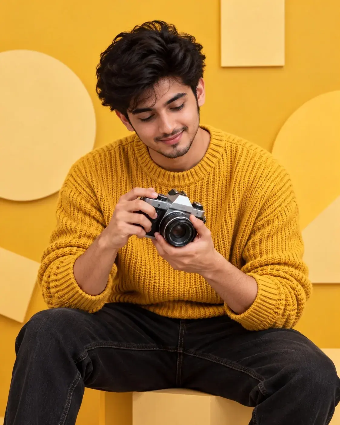 Mustard Yellow Sweater — Aesthetic Photography Portrait 🔥