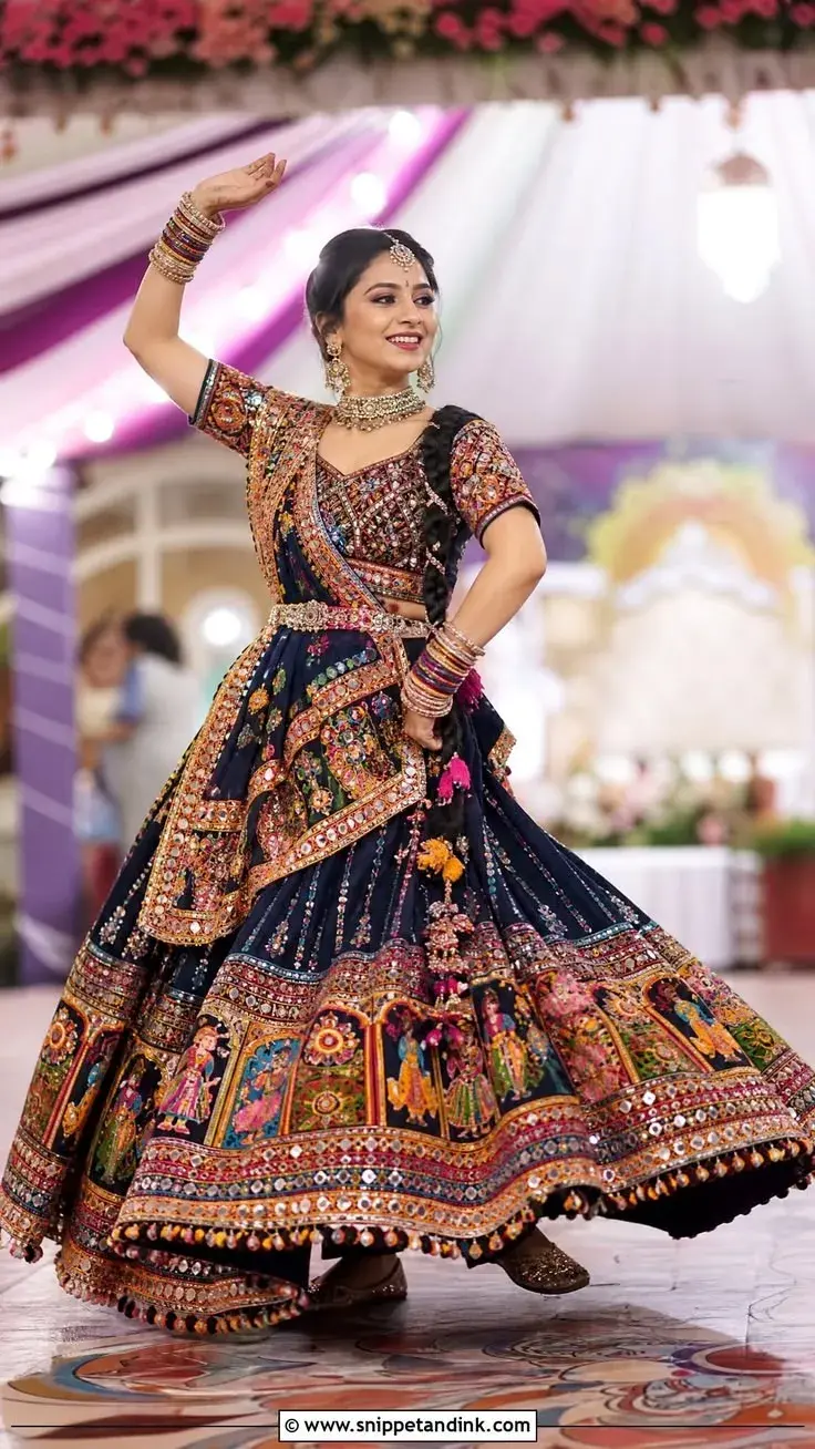 💃✨ Navratri Garba Queen – Colorful Traditional Chaniya Choli 🎉🌈