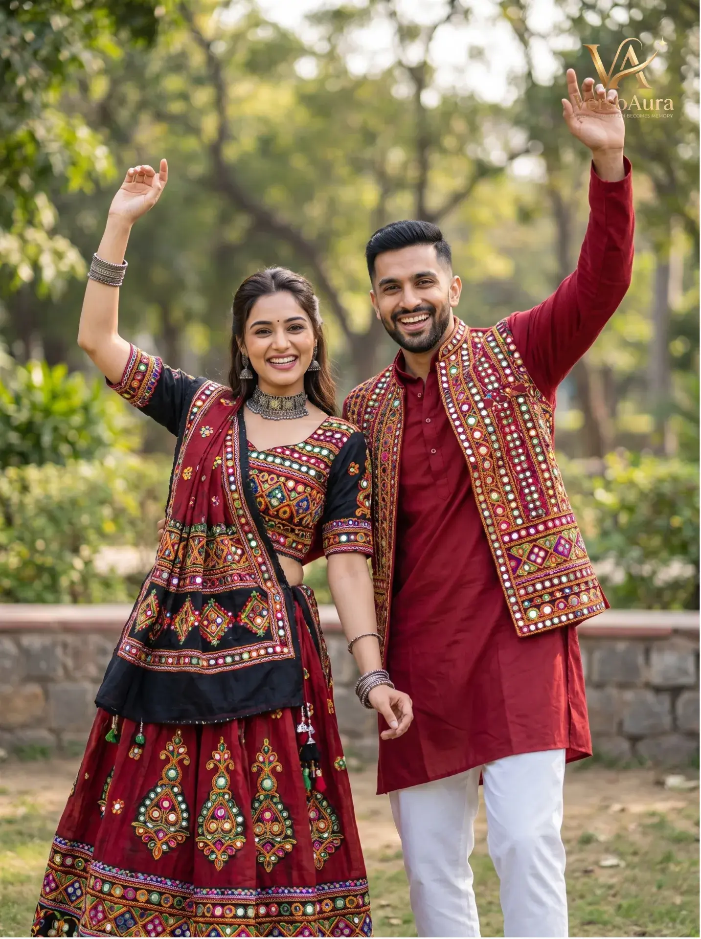 Navratri Love - Traditional Gujarati Couple Portrait