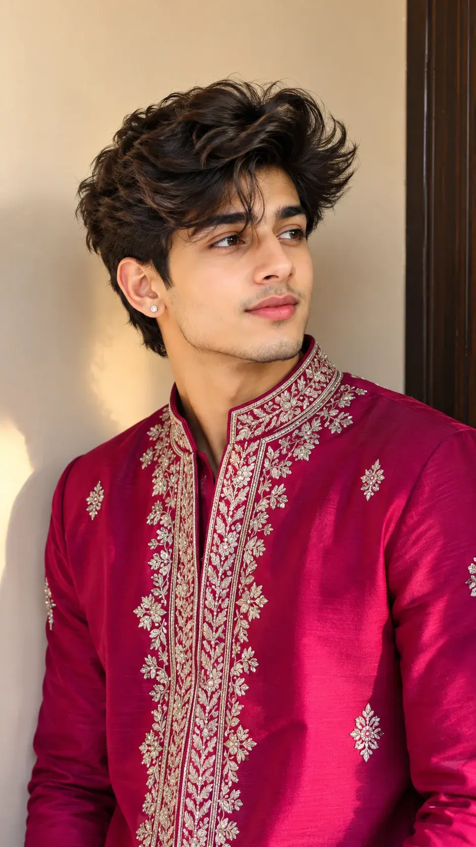 Navratri Special Ethnic Fashion Portrait Of A Young Man In Magenta Kurta ✨