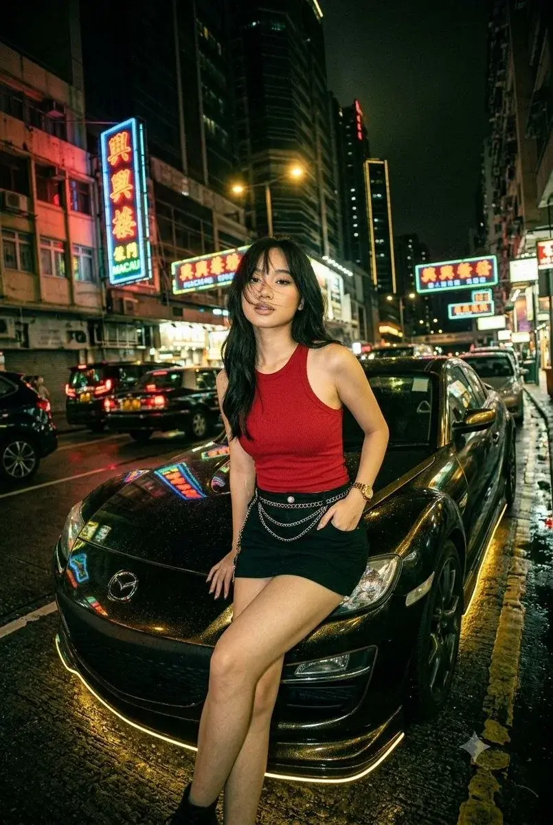 Neon Street Car Portrait