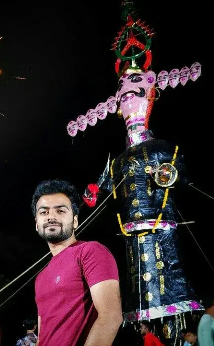 Night Festival Portrait With Giant Ravana Effigy