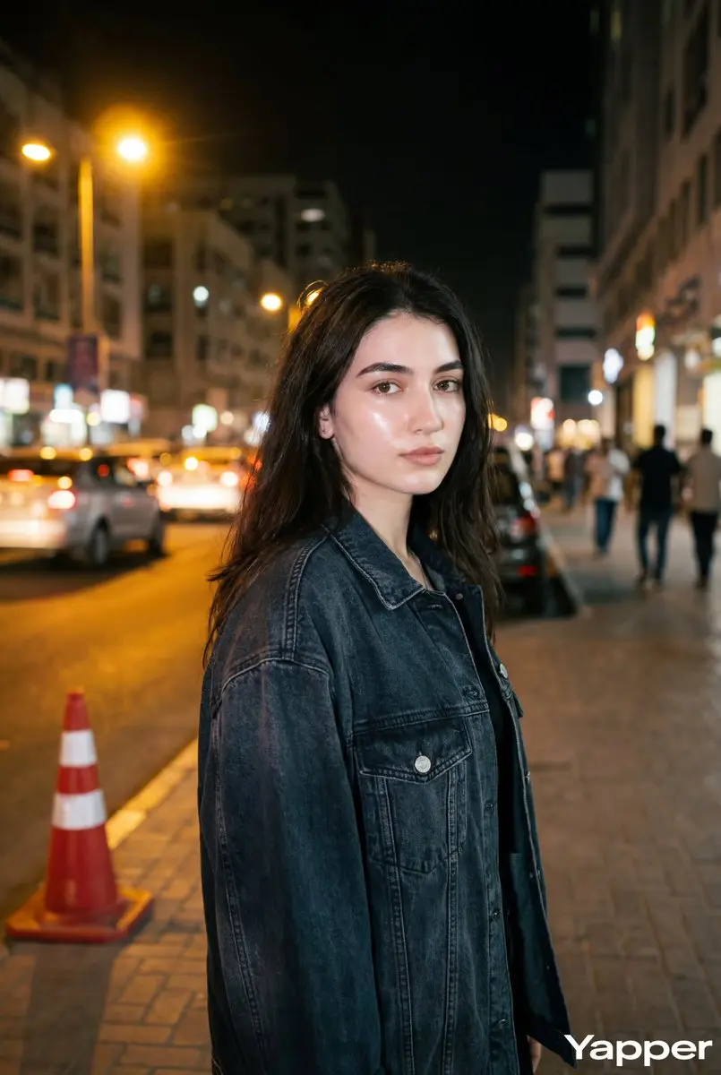 Night Street Portrait With Flash