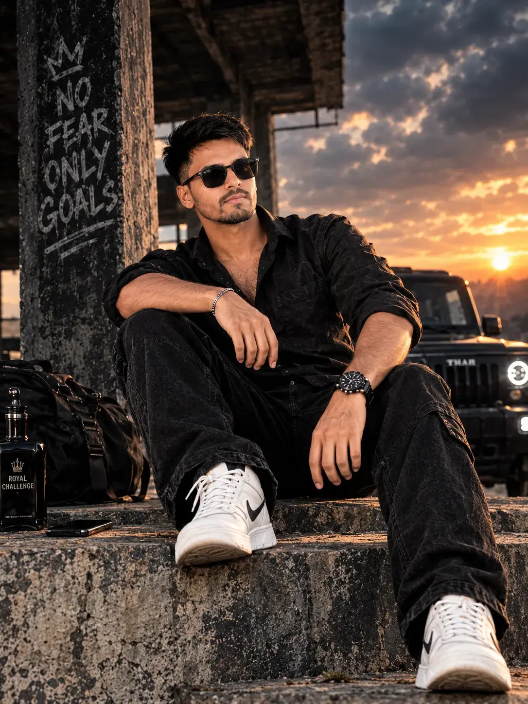 🔥 No Fear, Only Goals 😎🖤 | Luxury Attitude Look 🔥