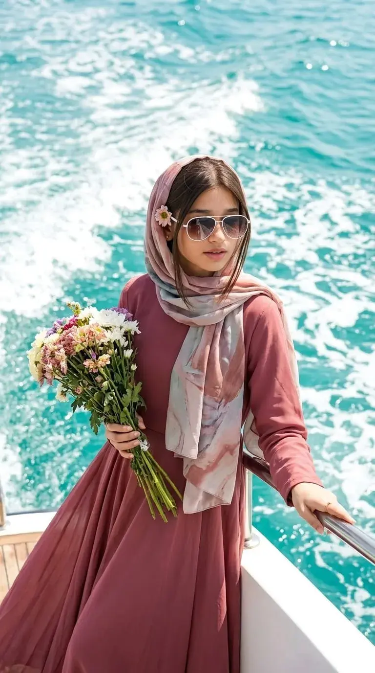 Ocean Breeze Floral Cruise Portrait