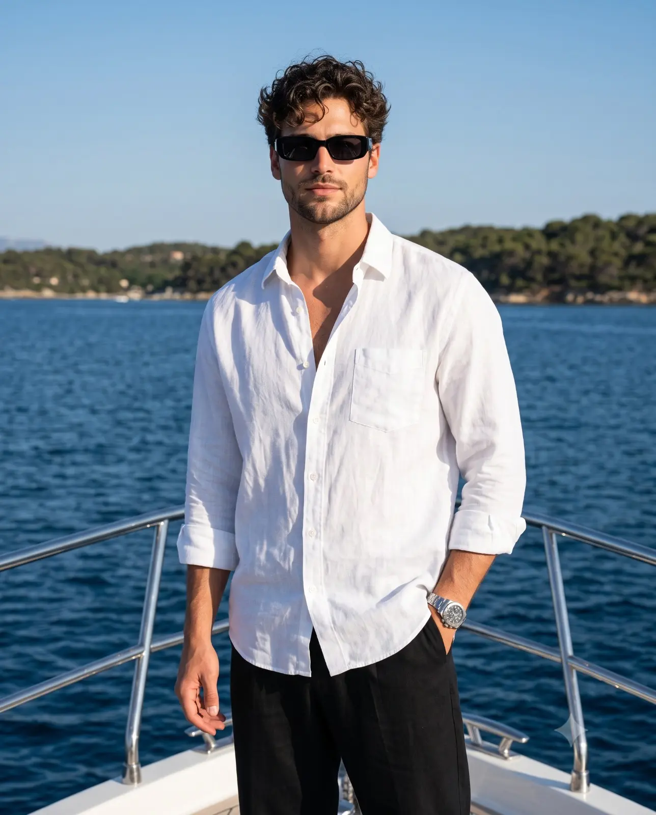 Ocean Cruise Stylish Man Portrait