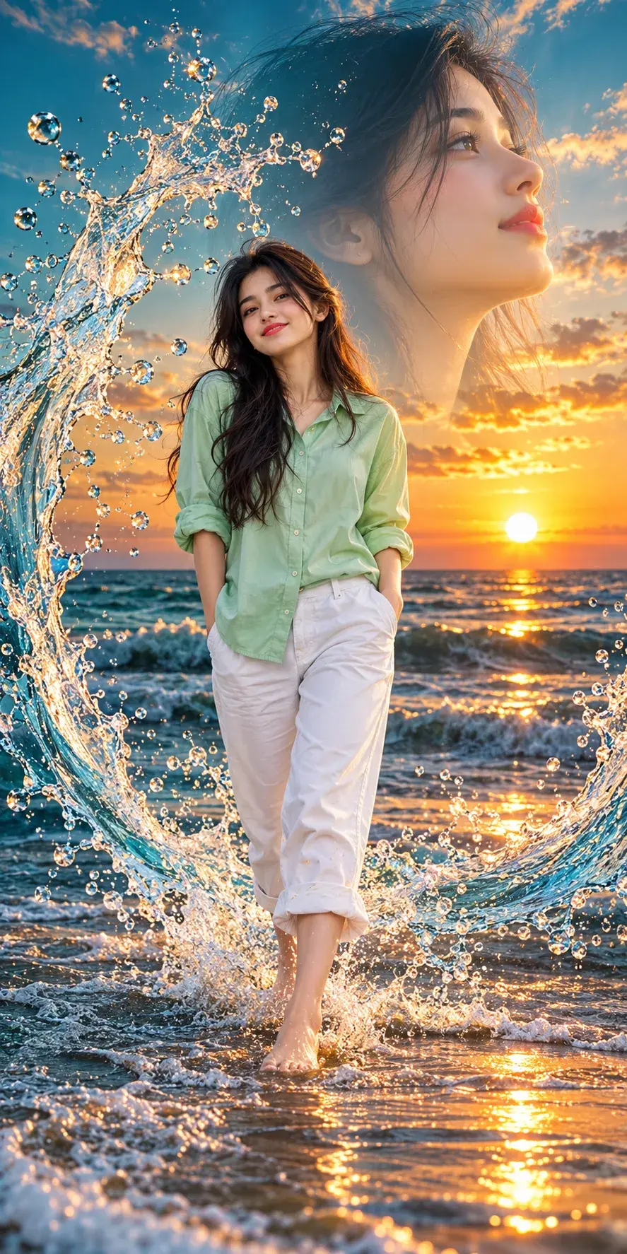 Ocean Magic ✨🌊 | AI Surreal Portrait Shorts