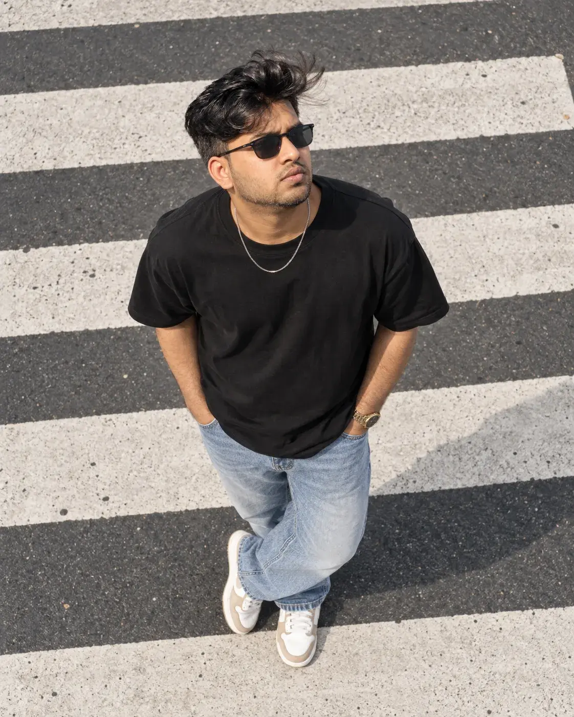 Overhead Street Style Portrait