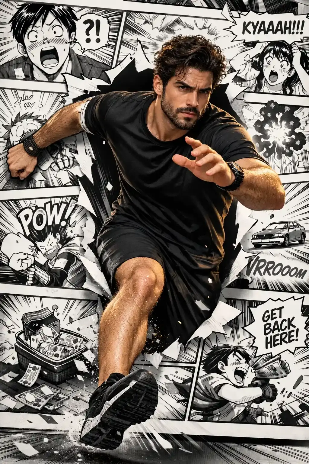 Photorealistic Manga Escape Image AI Prompt