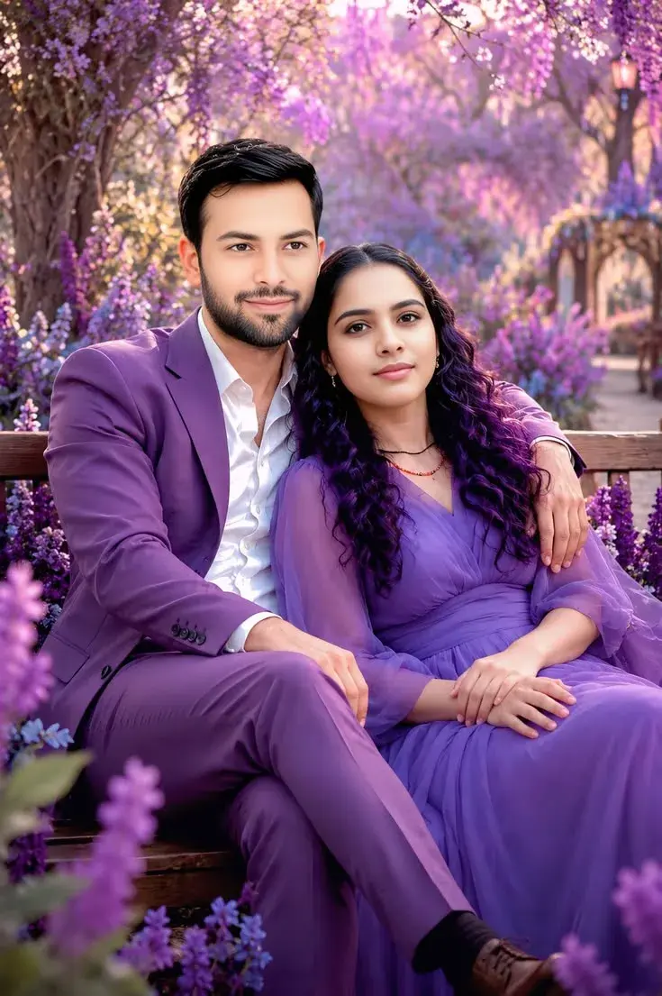 Photorealistic Romantic Portrait Of A Young Couple