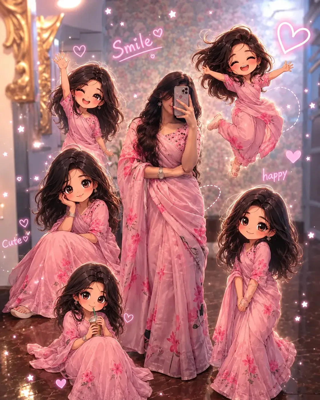 Pink Saree Dreamland 🩷✨