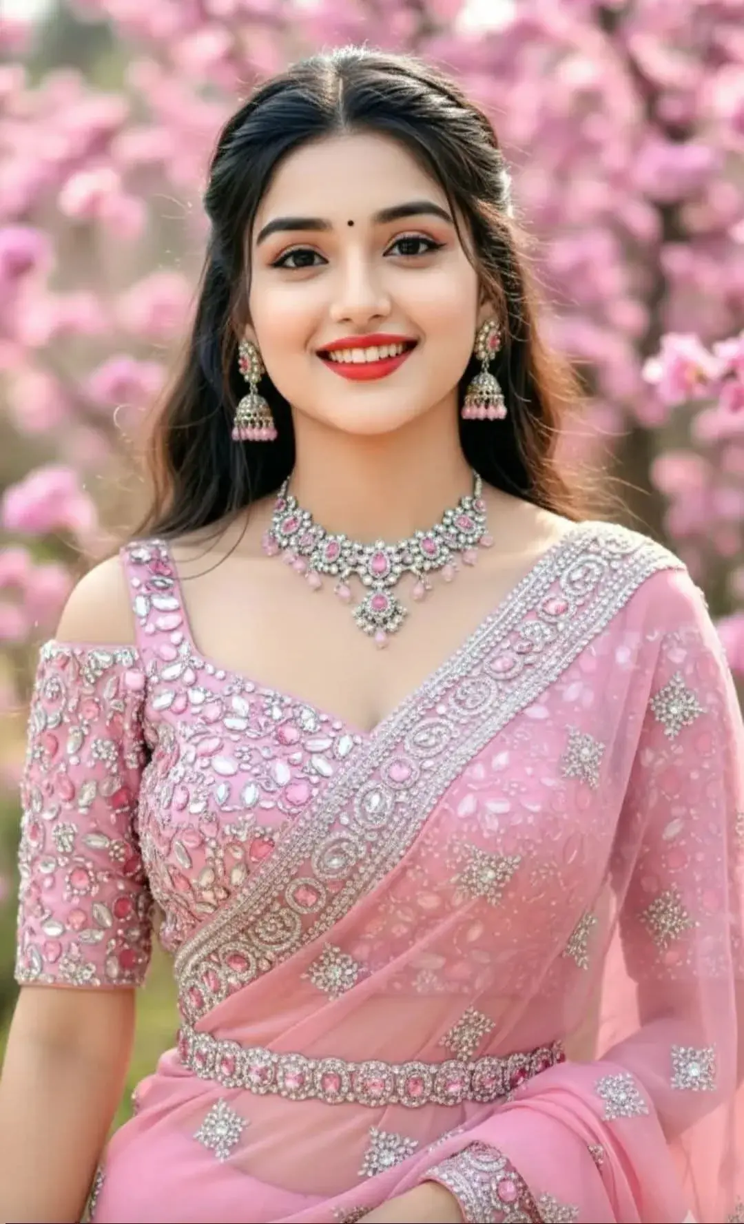 Portrait Of A Young South Asian Woman In A Photorealistic Style