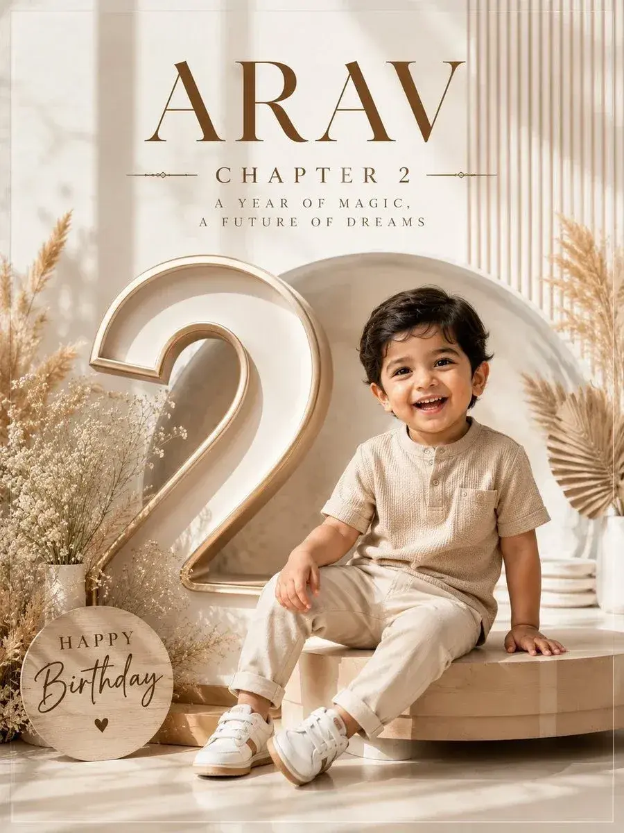 Professional Luxury Birthday Poster, 3:4 Portrait Composition, Ultra-Premium