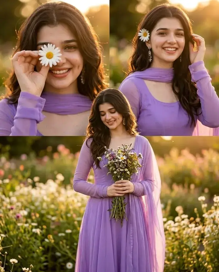 Purple Dress Flower Garden Photoshoot 🌸💜