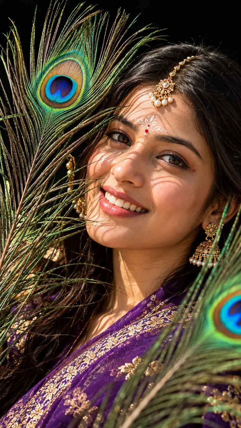 Radha Krishna Inspired Look 🌸🦚 | AI Girl Portrait