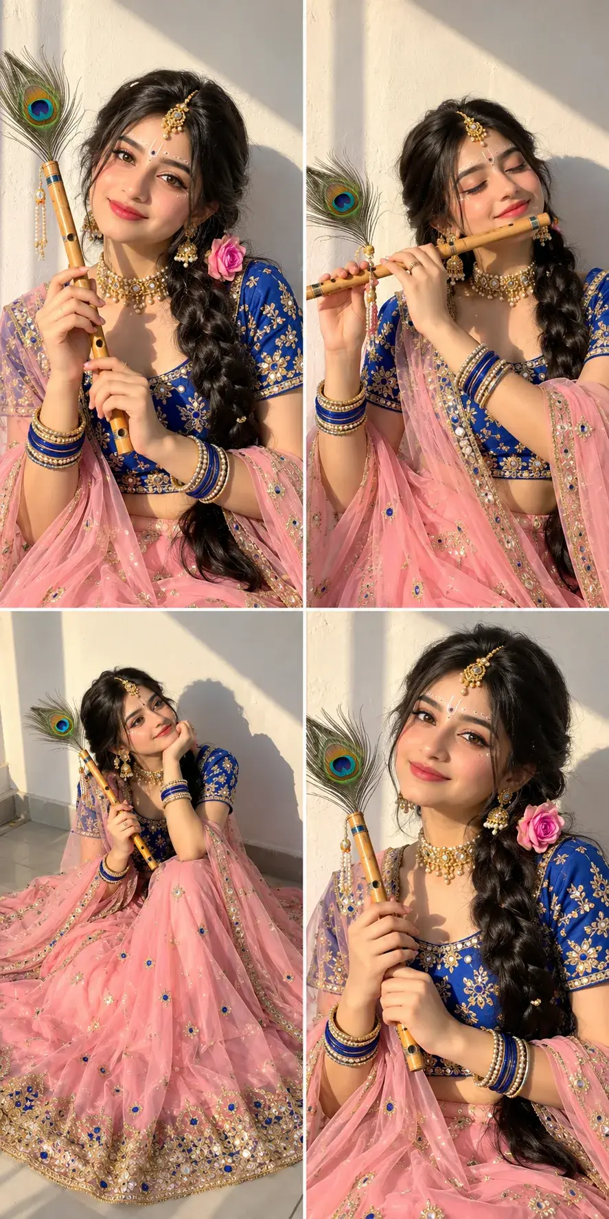 Radha Nahi, Krishna Ki Sabse Sundar Bhakt 💙🦚✨ | Krishna Look Shorts
