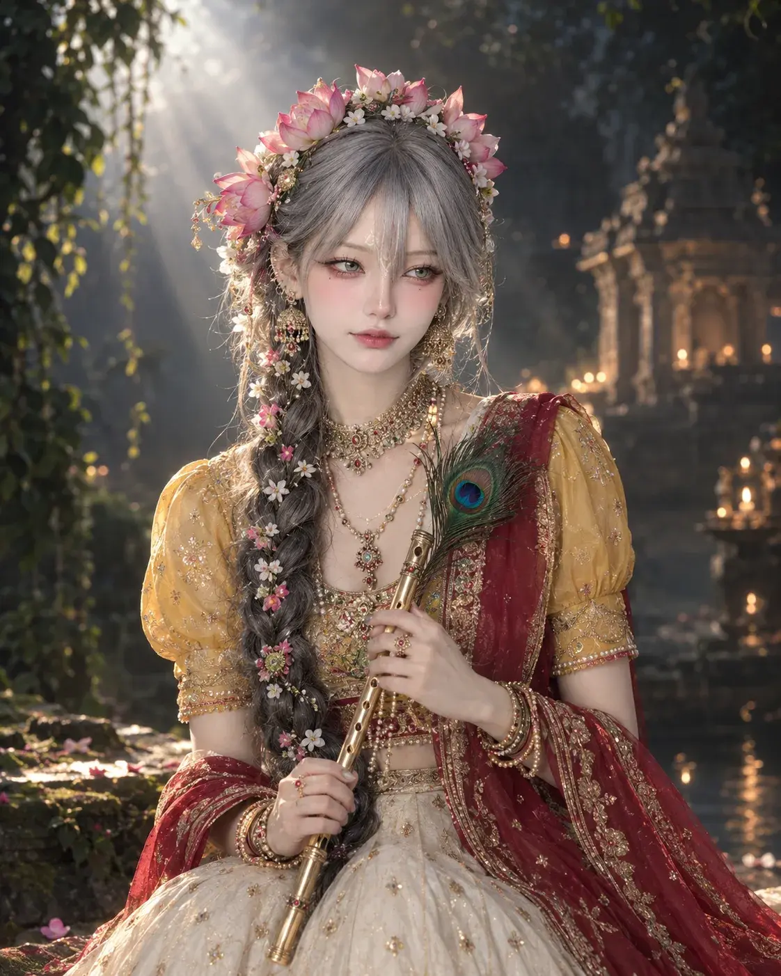 🌸 Radha’s Flute Melody 🎶🦚