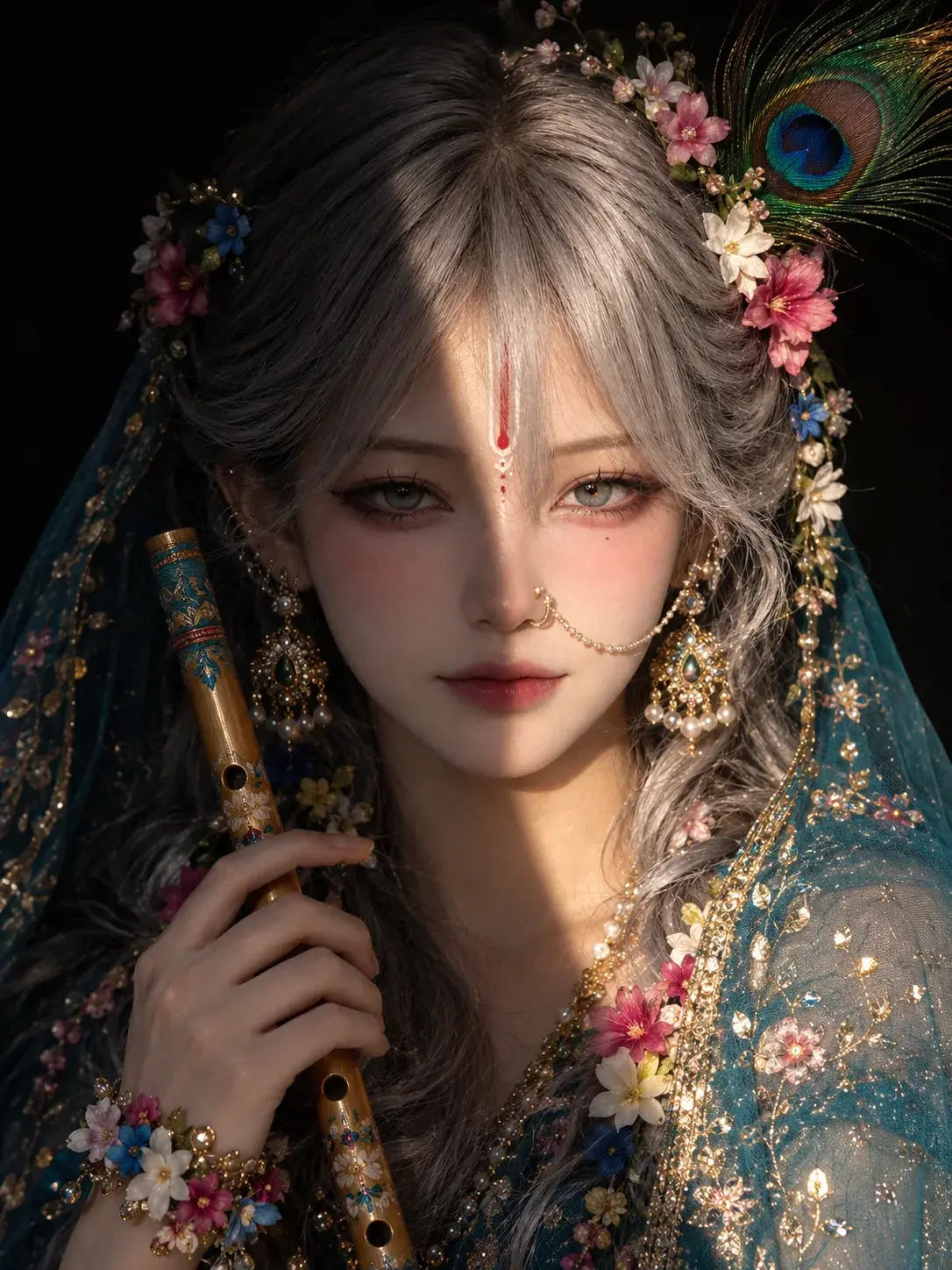 Radha – The Golden Light Of Vrindavan ✨🦚🌸