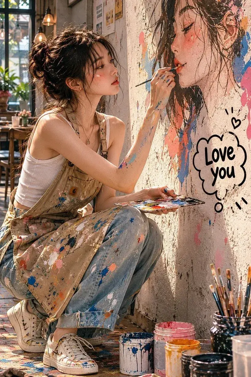 Realistic, Editorial-Style Portrait Photo Set In A Cozy And Artistic Café Create A Realistic, Editorial-Style Portrait P