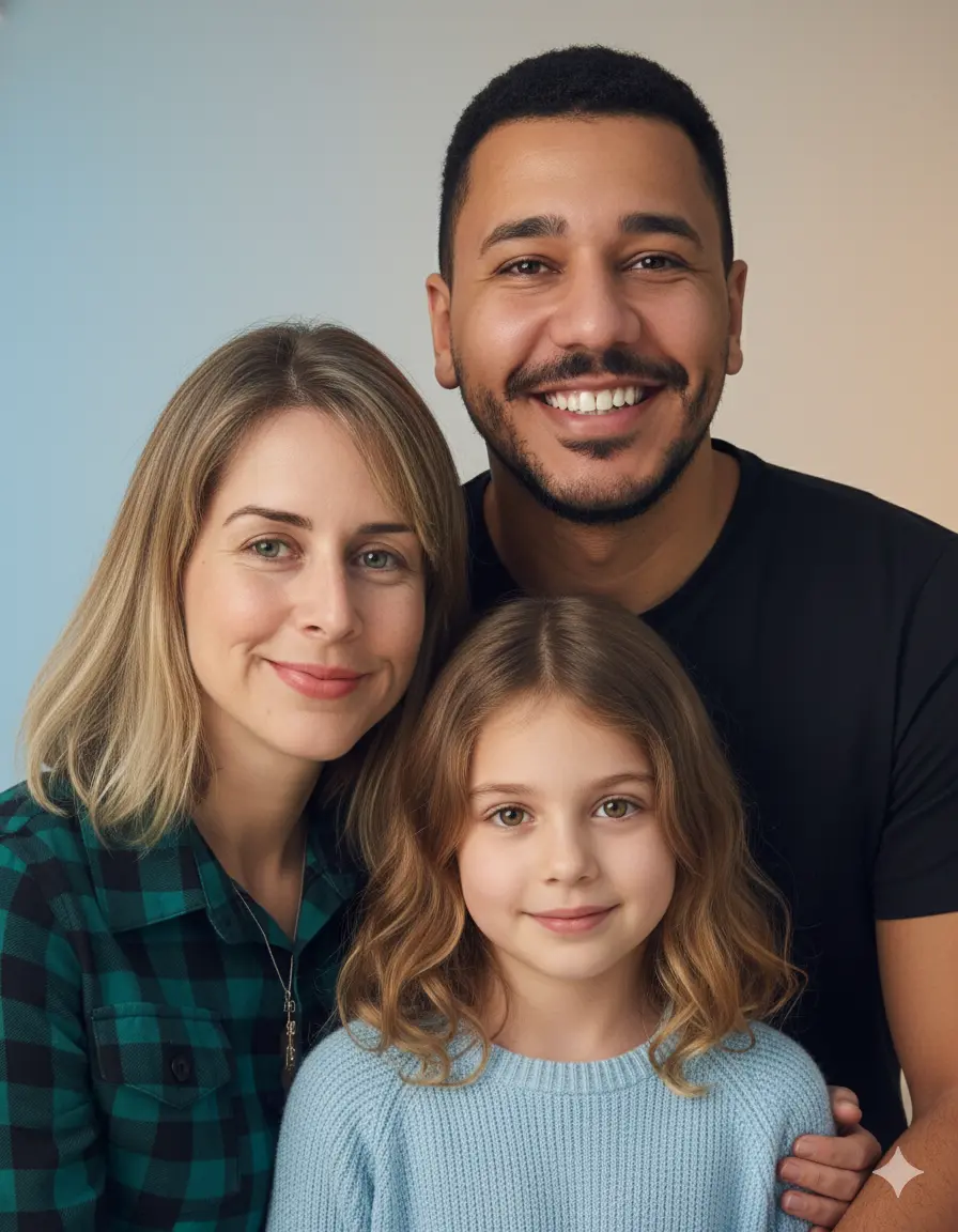 Realistic Family Portrait Generator — Parents And Two Children
