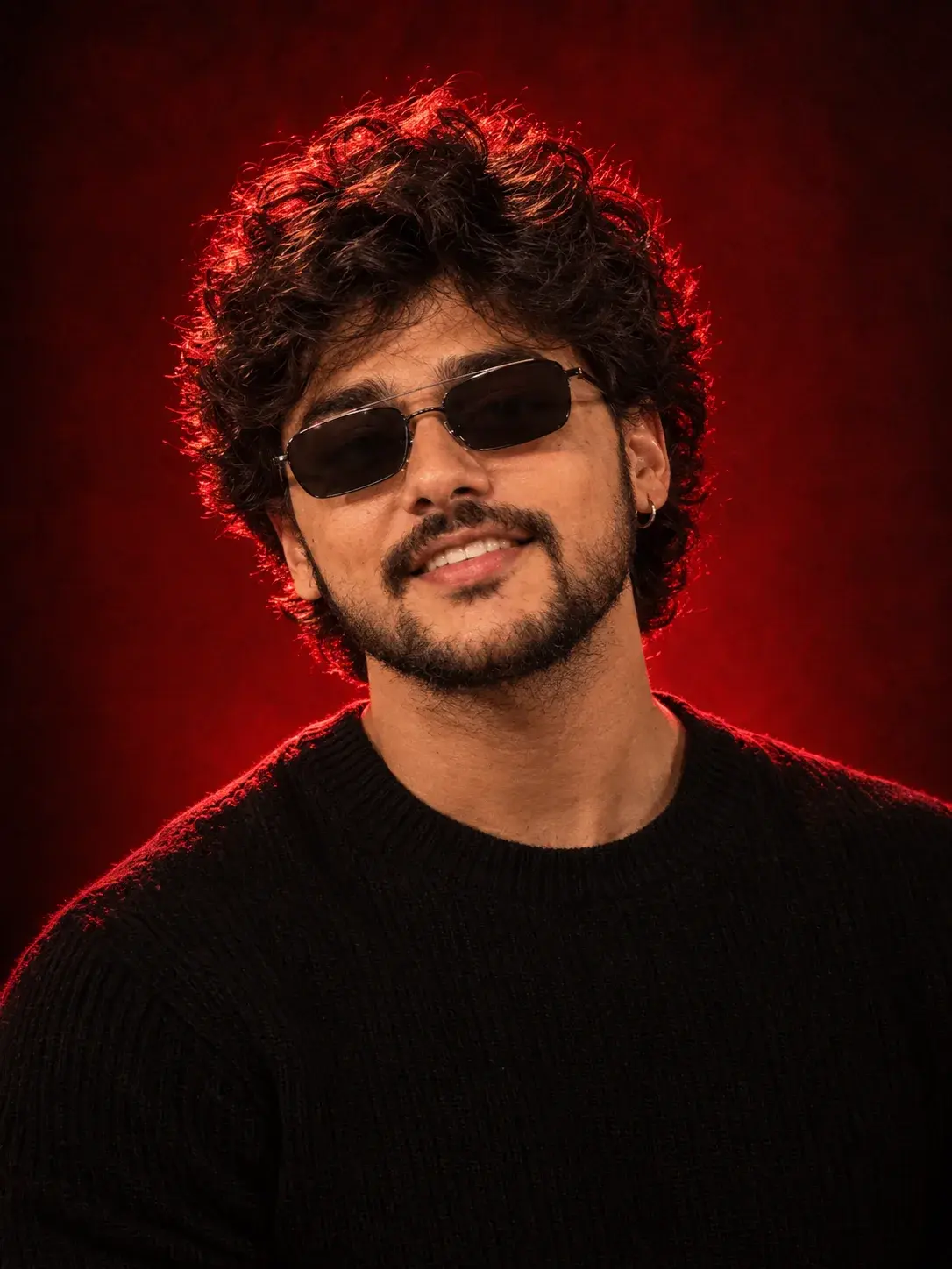 Red-Halo Portrait With Sunglasses.