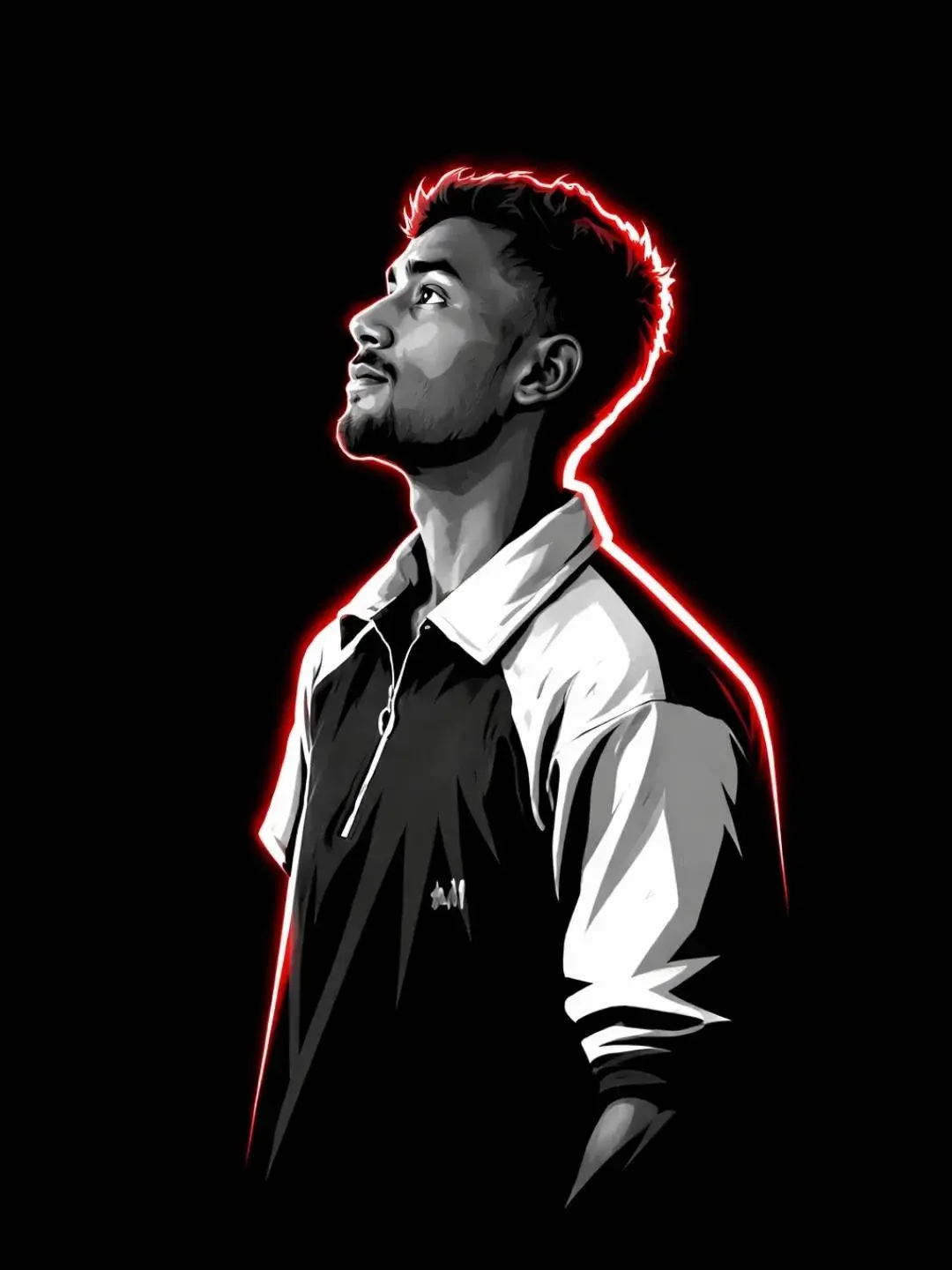 Red Light Outline Portrait Prompt