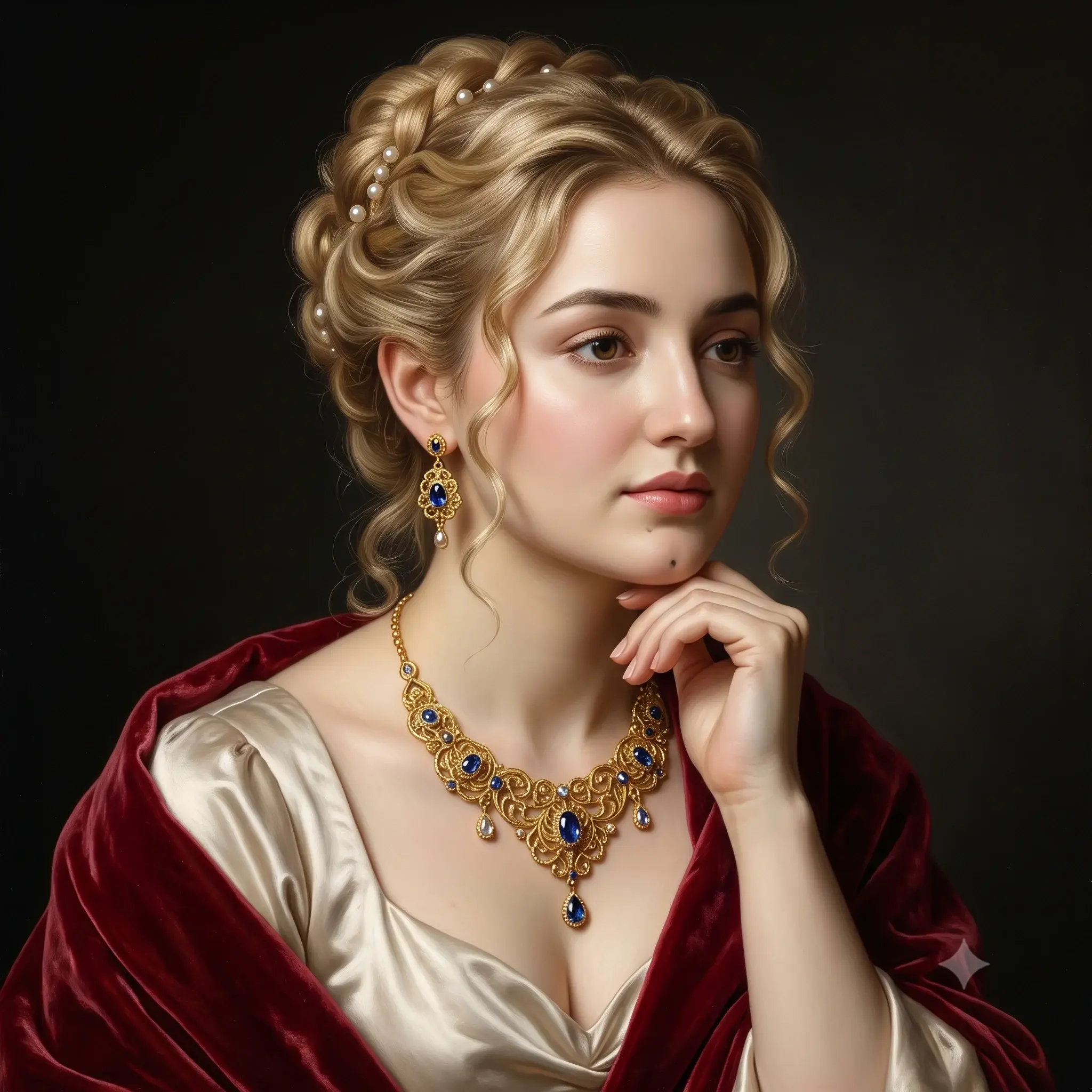 Renaissance Noblewoman Painterly Portrait AI Prompt