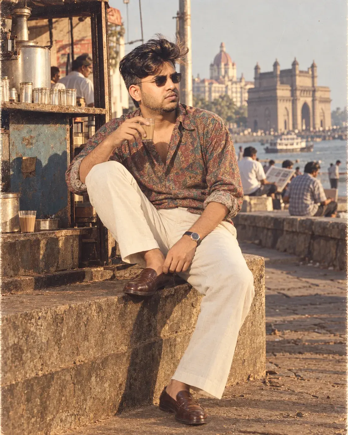 Retro Indian Cinema Street Portrait
