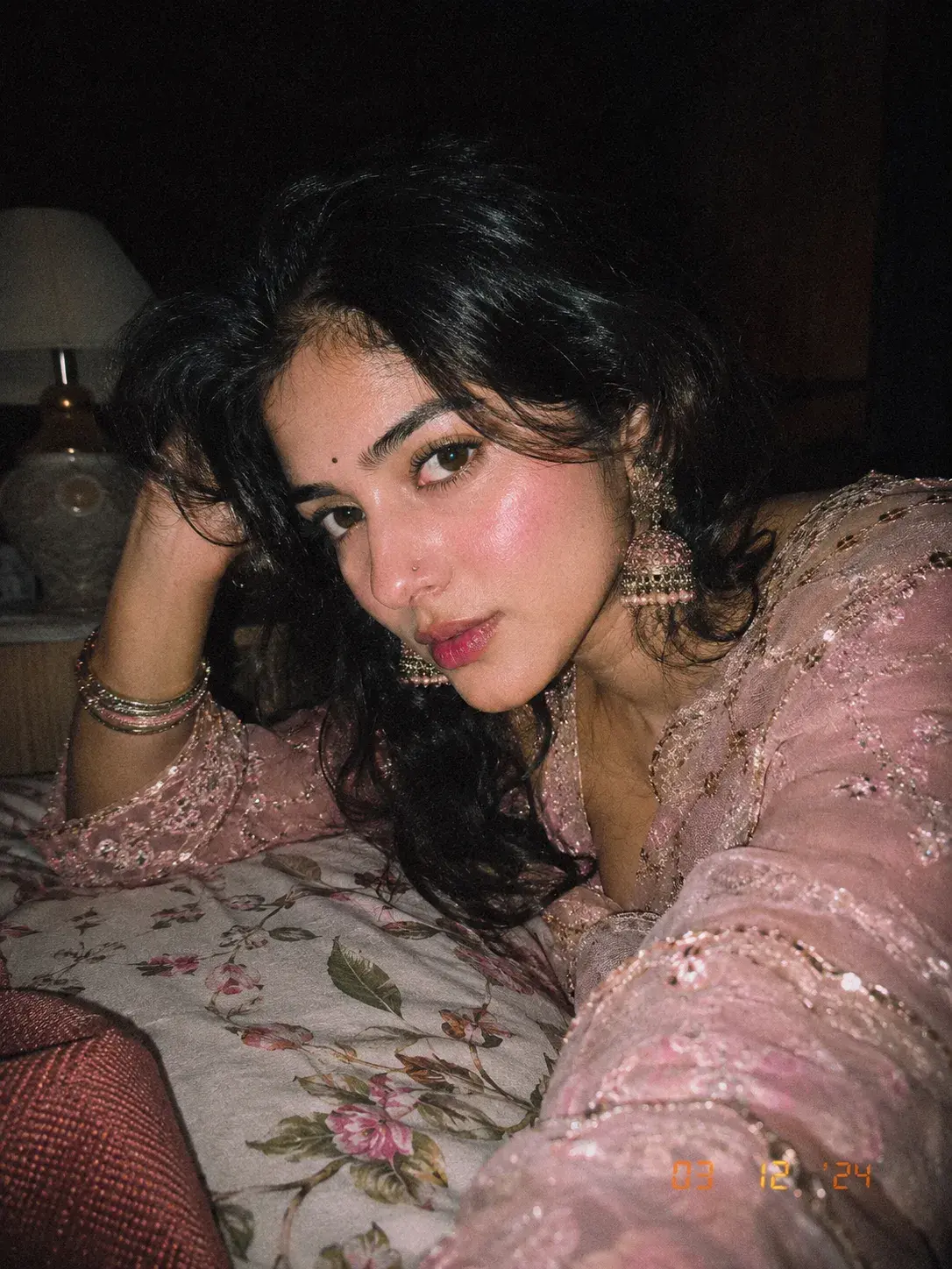 Retro Portrait In Cozy Bedroom