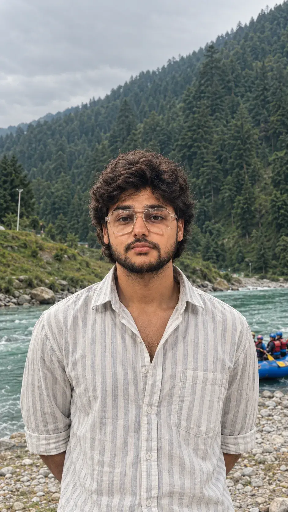 River Portrait Among Mountain Rapids.