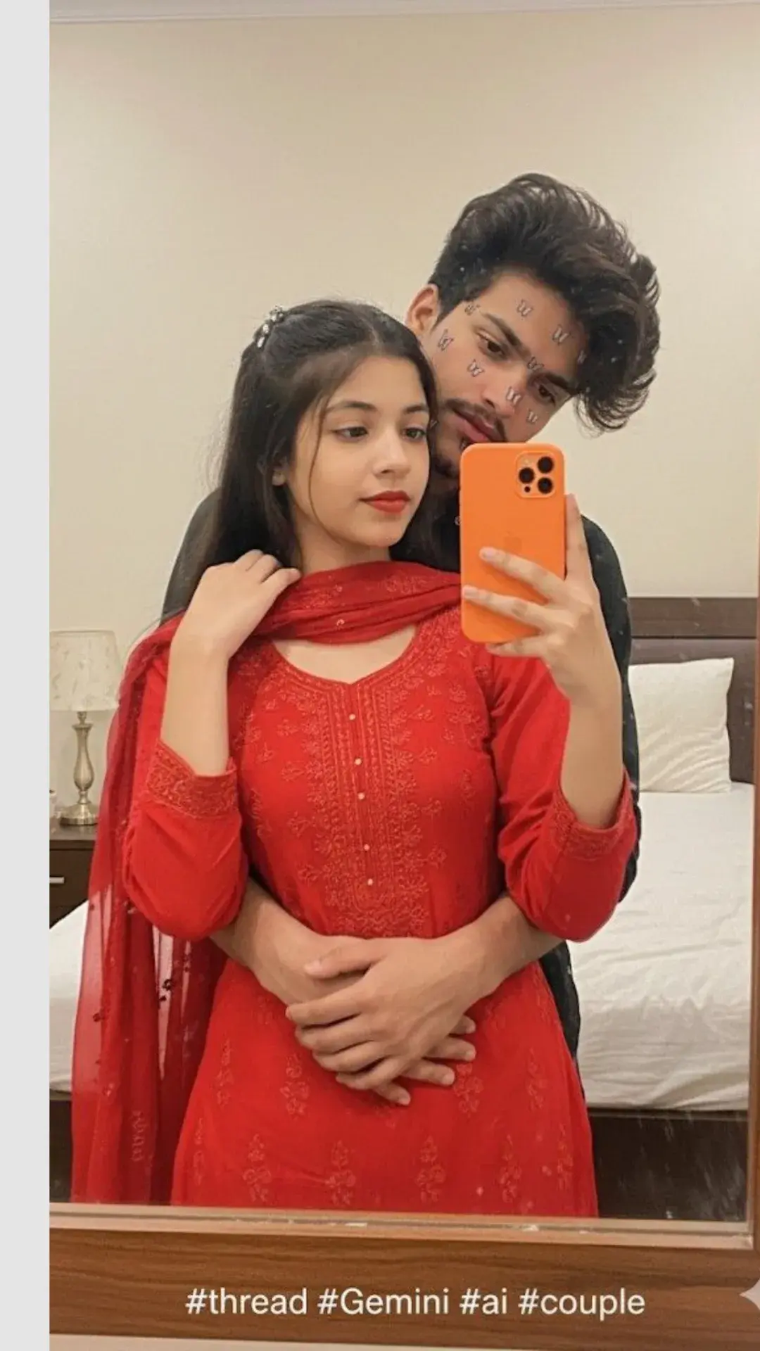 Romantic Couple Mirror Selfie ❤️ | Cozy Bedroom Aesthetic