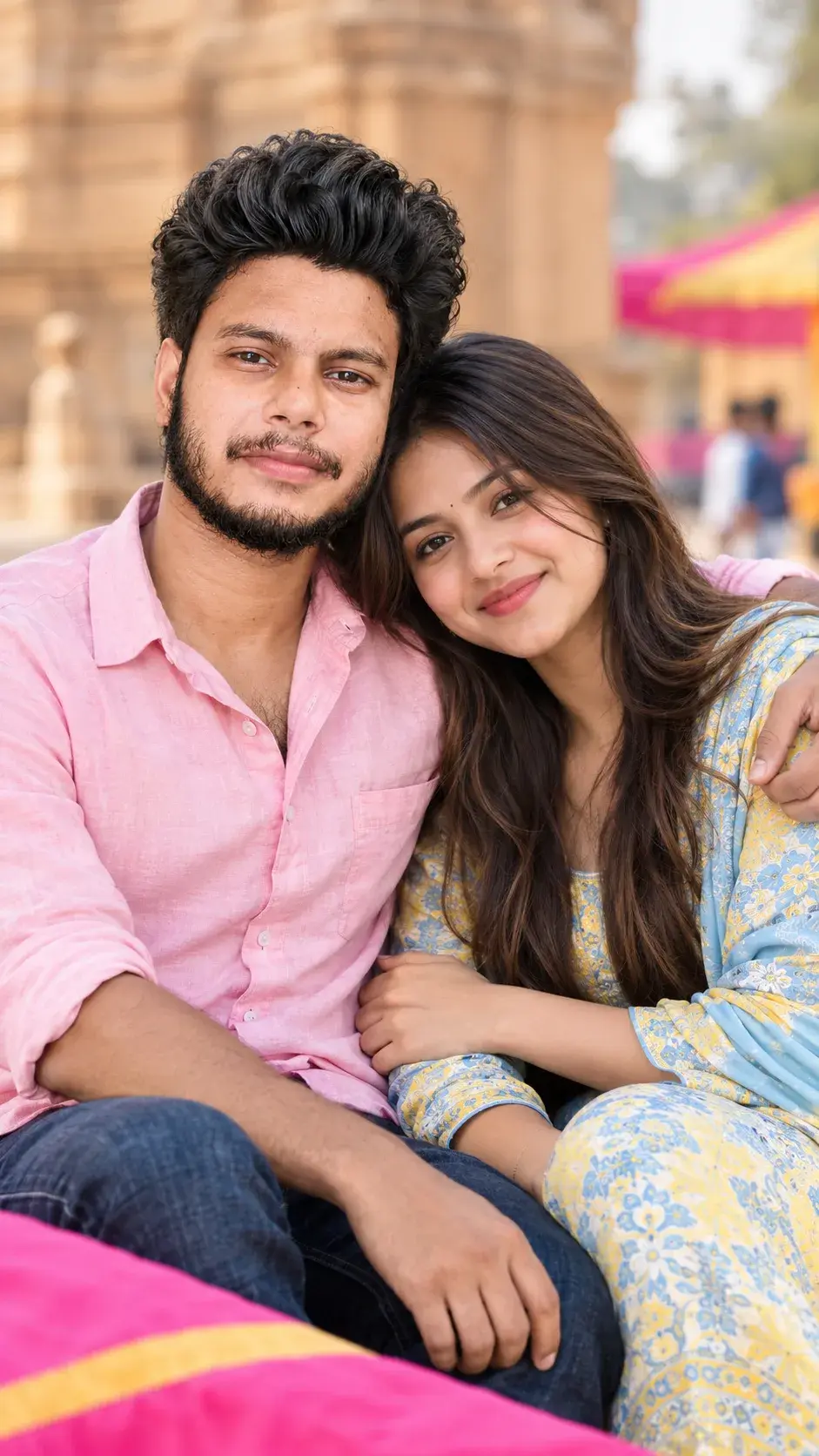 Romantic Couple Portrait At Heritage Site