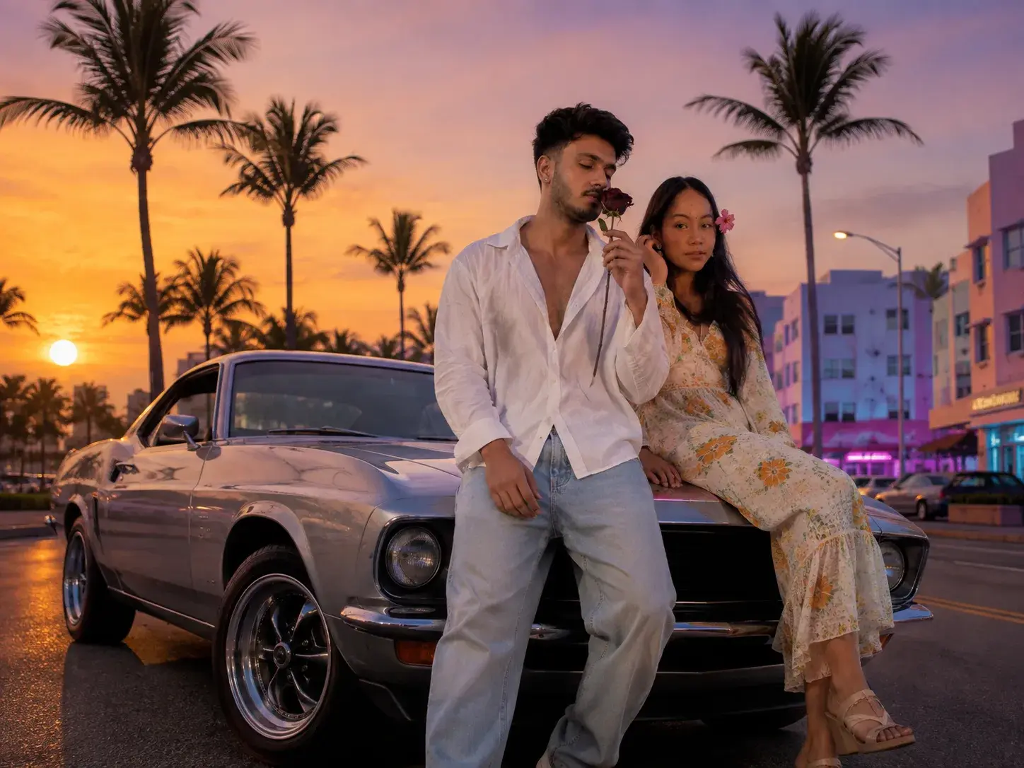 Romantic Couple Portrait — Sunset, 4K