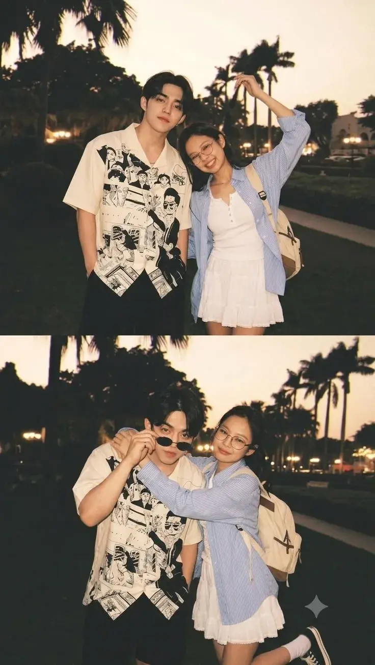 Romantic Sunset Couple Photoshoot – Vintage Film Aesthetic