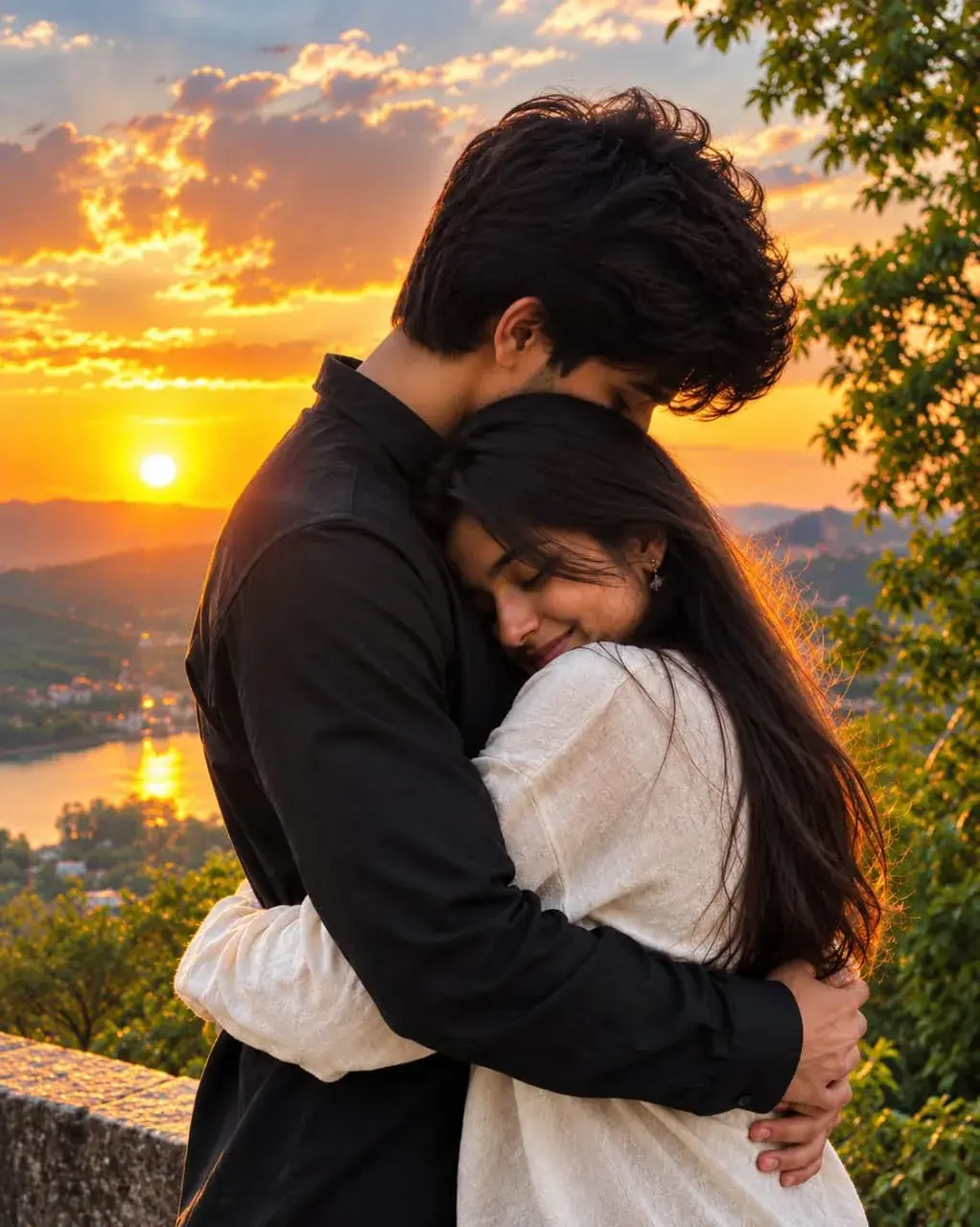 Romantic Sunset Embrace