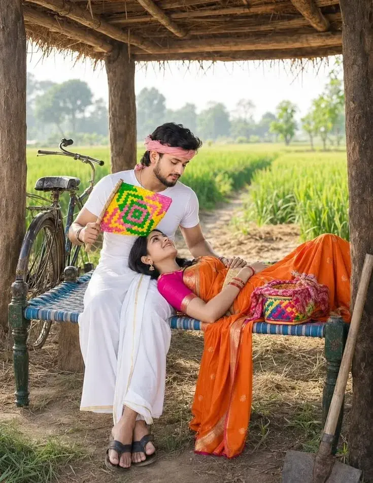 Romantic Village Love Story – A Beautiful Indian Couple In The Countryside ❤️🌾