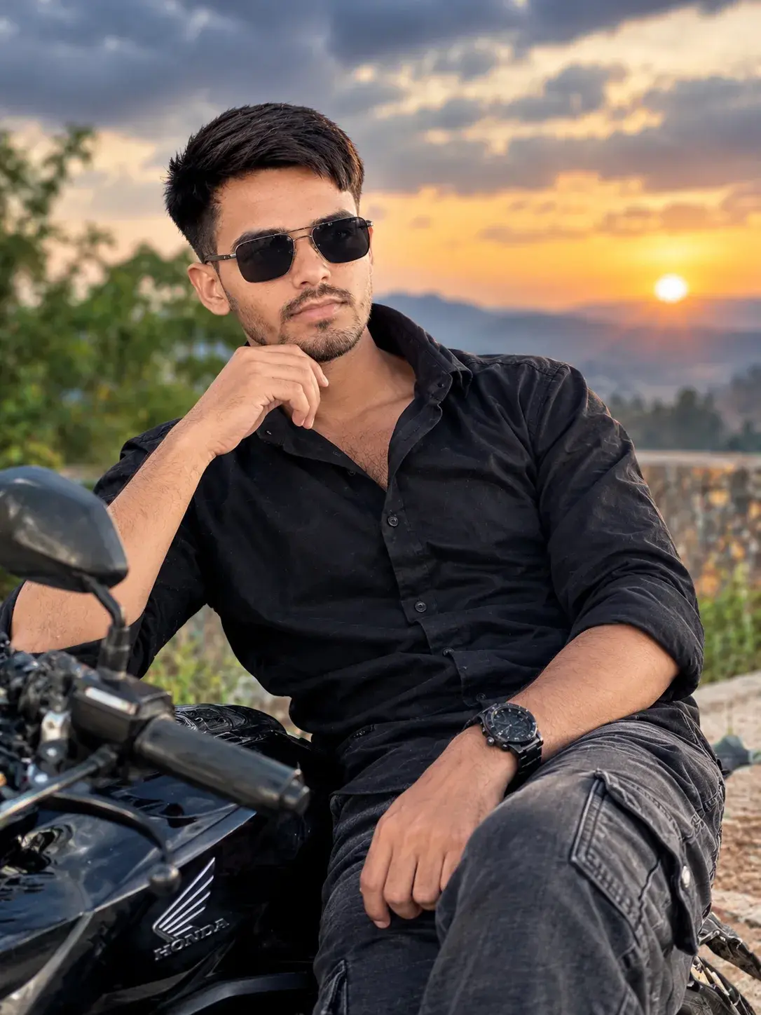 🔥 Royal Attitude At Sunset | Killer Look 😎🏍️