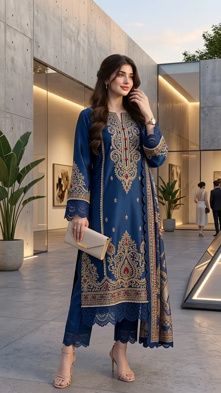Royal Blue Elegance In Modren Architecture