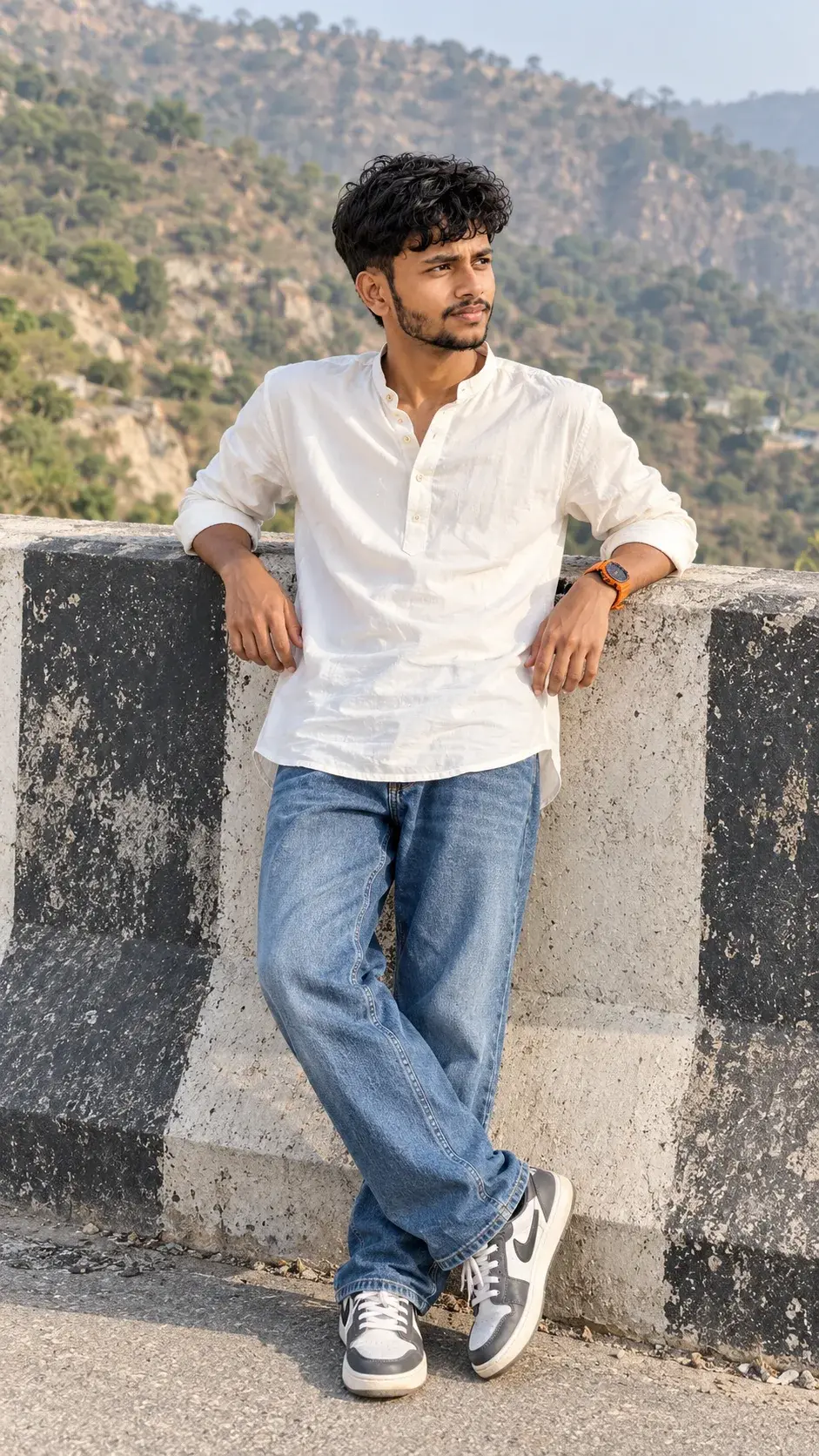 Scenic Roadside Mountain Portrait